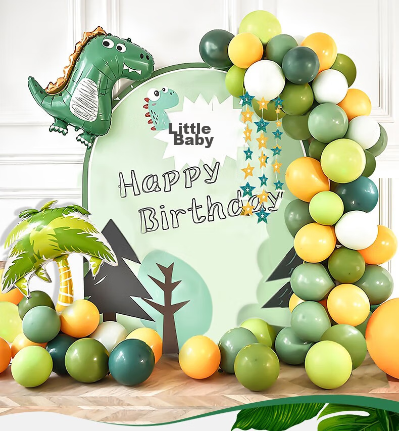 Hunlianqingcheng Birthday Decoration Balloon Set for Children's First Birthday Party, Scene Background Wall, Aluminum Foil Balloon Decoratio 1