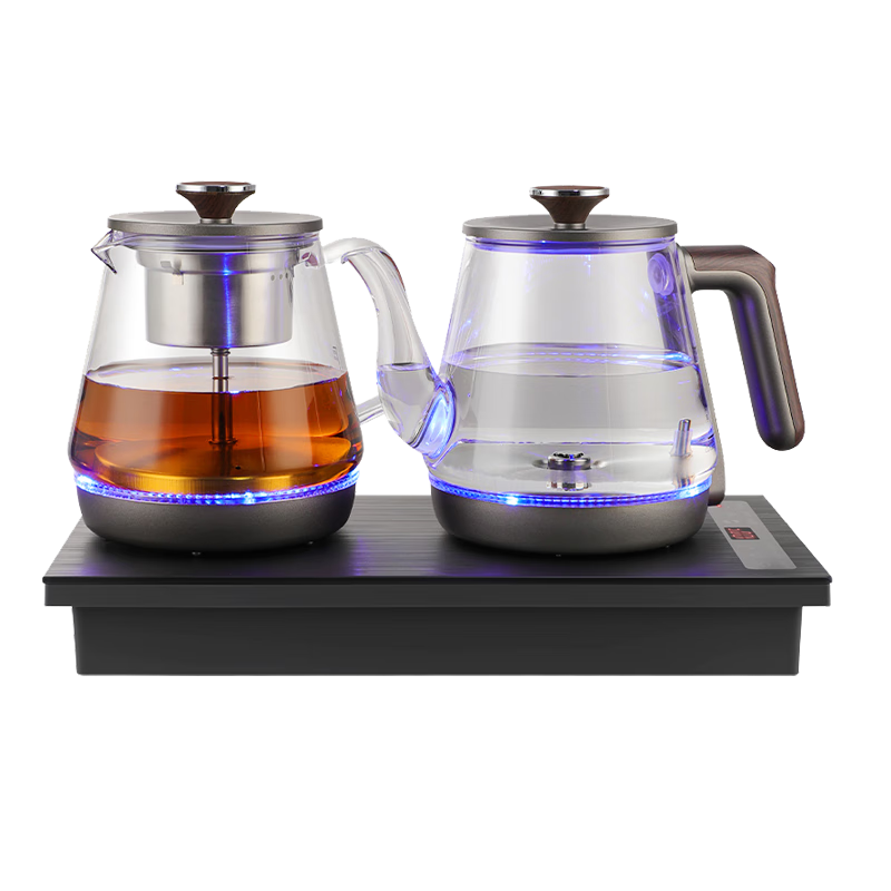 FUNORK Fully Automatic Electric Kettle with Water Inlet, Tea Table Kettle for Home And Office Use, Integrated Tea Table And Coffee Table, Built-In Tea Set Electric Tea Stove Set RY-10 Titanium Gray Steaming Tea Model