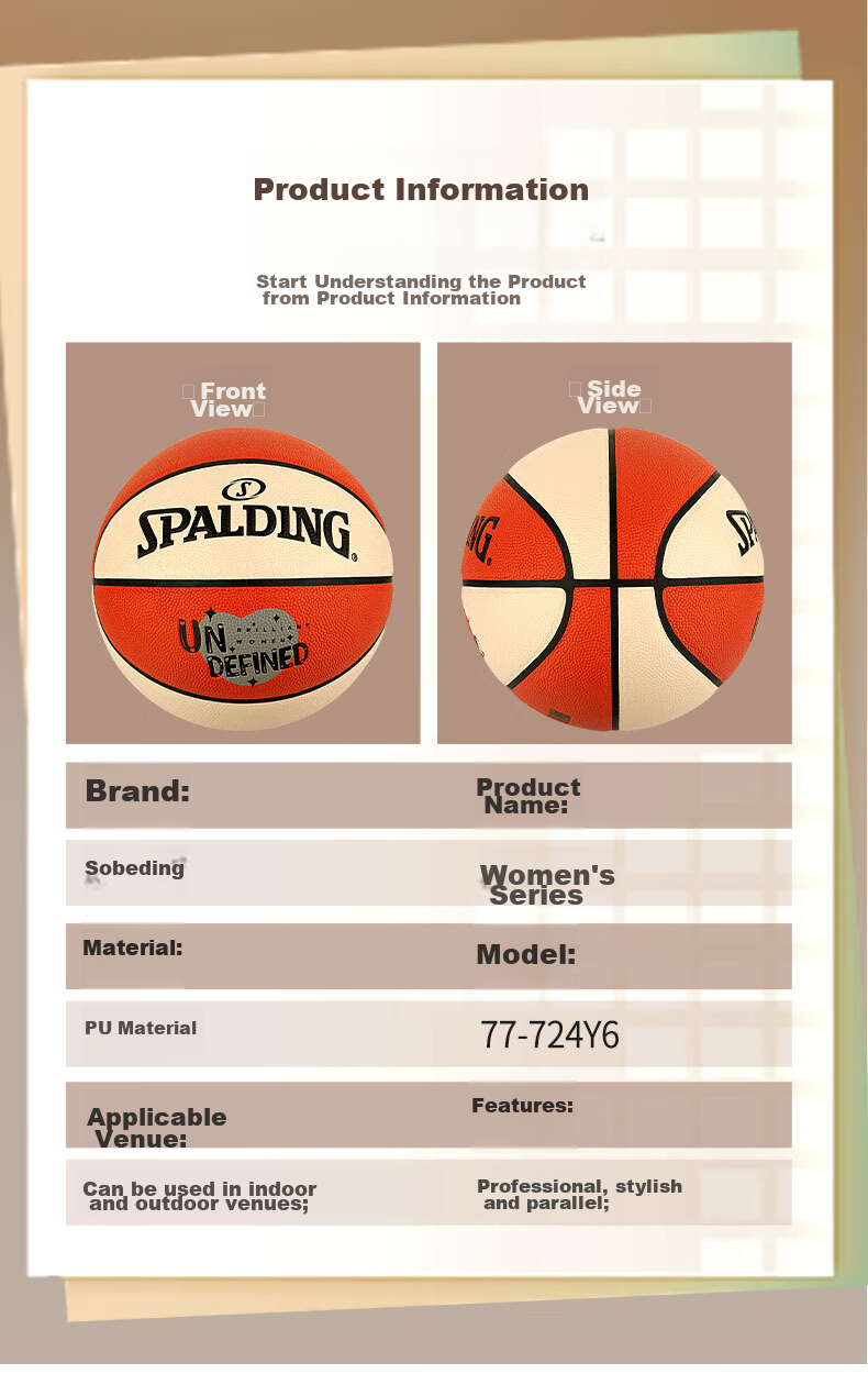 SPALDING Super Triple League Training Size 6 PU Basketball 77-750Y6 3