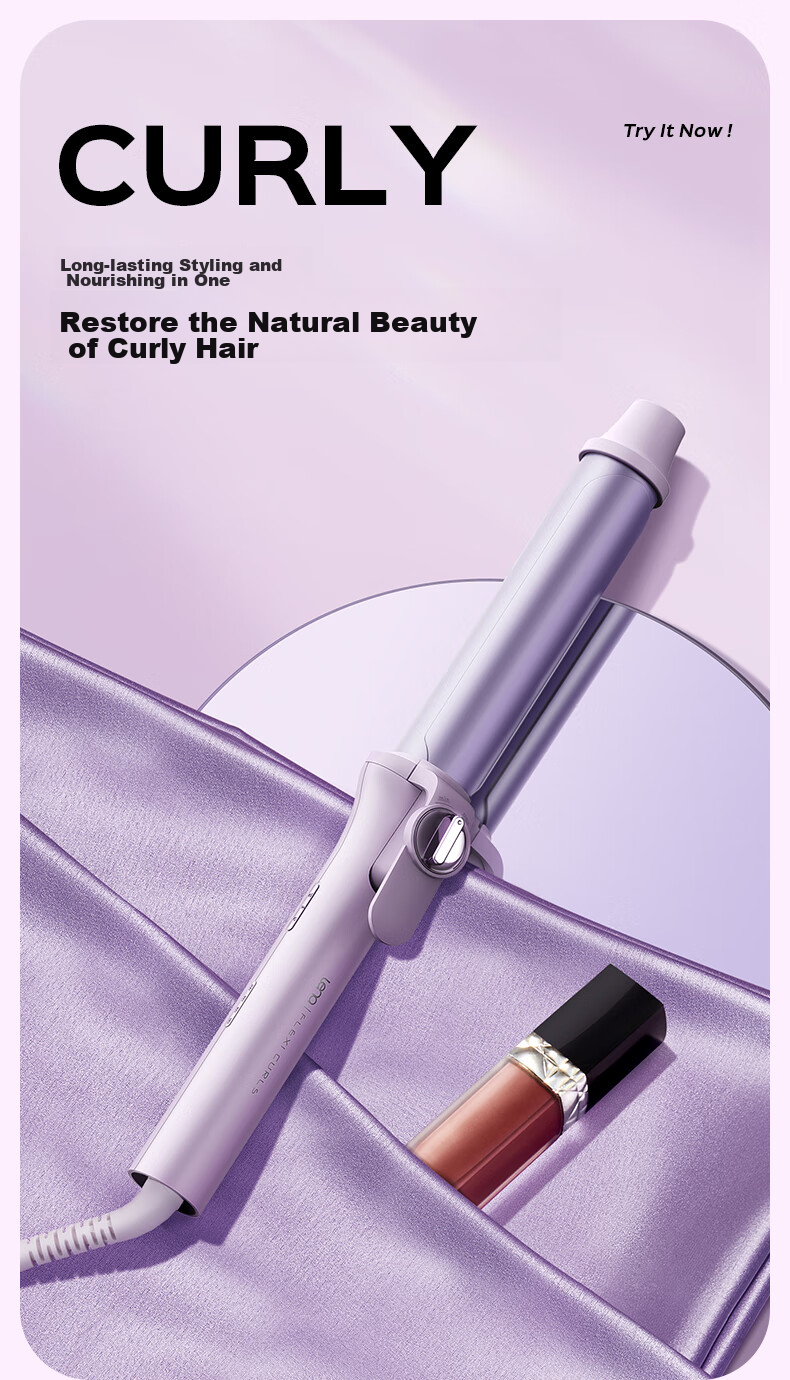Lena Curling Iron, Wool Curl, 16mm Egg Roll, Noodle Head, Flat Iron, Hair Curling Tool, Ultra-Thin Electric Curler, Bangs Small Fine Curl, Gift, LN-S15 Portable for Travel 2