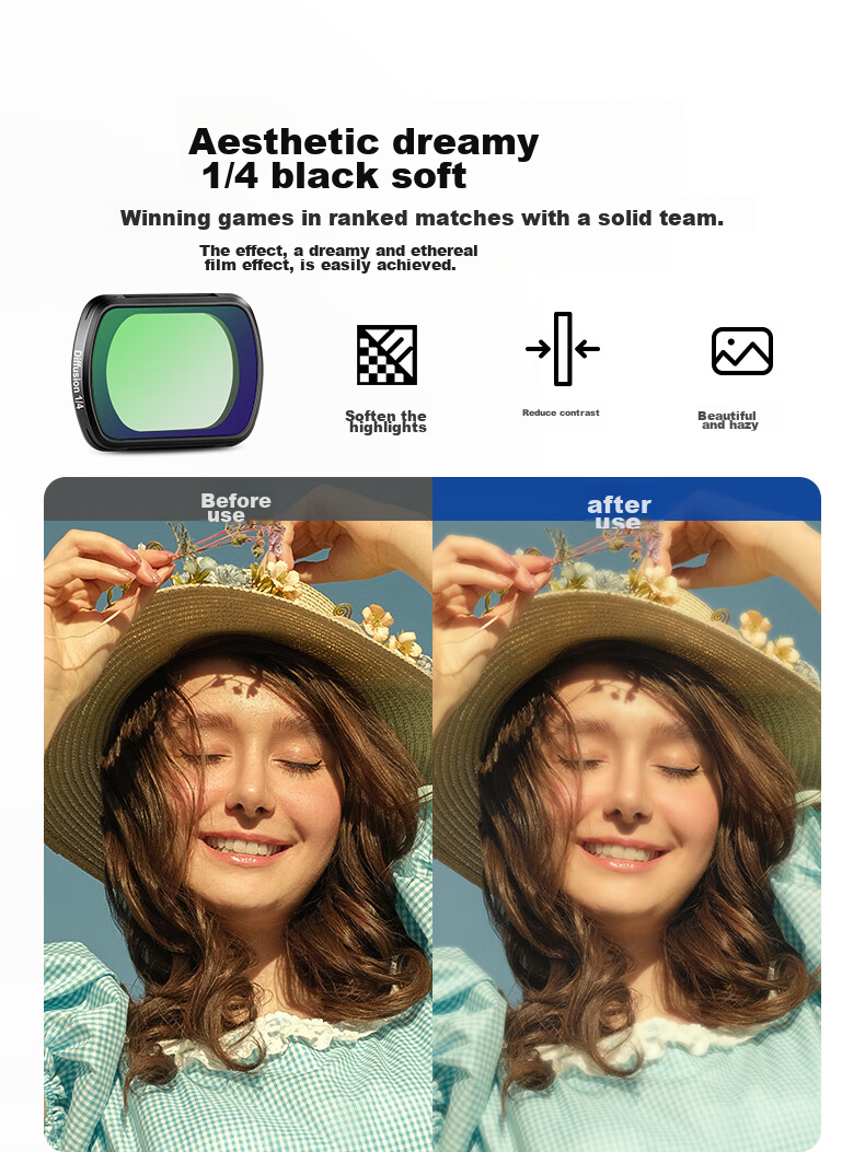 NEEWER Filter Kit for DJI Pocket 4/3 Camera, Magnetic Quick-Release Filters, Blue Brushed Filters, 8-Line Starry Filters, 1/4 Black Soft Anti-Light Pollution Filters 9