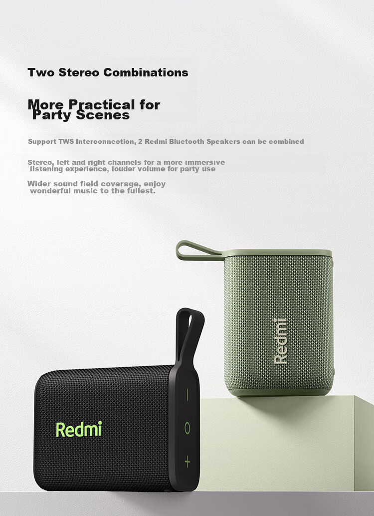 MI Redmi Bluetooth Speaker, Black, MI Speaker Audio System, Long Battery Life, IP67 Dust And Water Resistant, Portable Outdoor Speaker with Subwoofer, High-Fidelity, Gift, Home Use 17