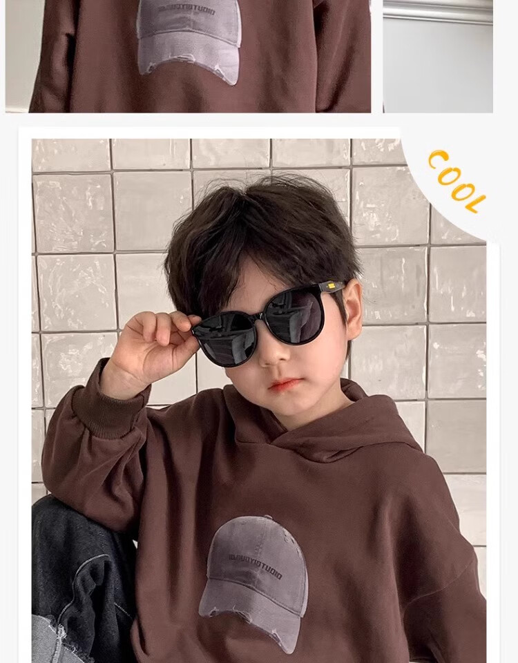 Cuntiandaofu Children's Sunglasses, New GM Boys Polarized Sunglasses UV Protection Sunglasses for Girls, Black Frame 3