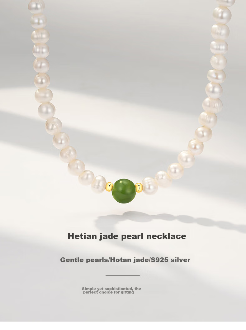 Grace Girl Natural Freshwater Pearl Necklace for Women, Unique Design Fashion Jewelry, Anniversary Birthday Gift for Girlfriend 1