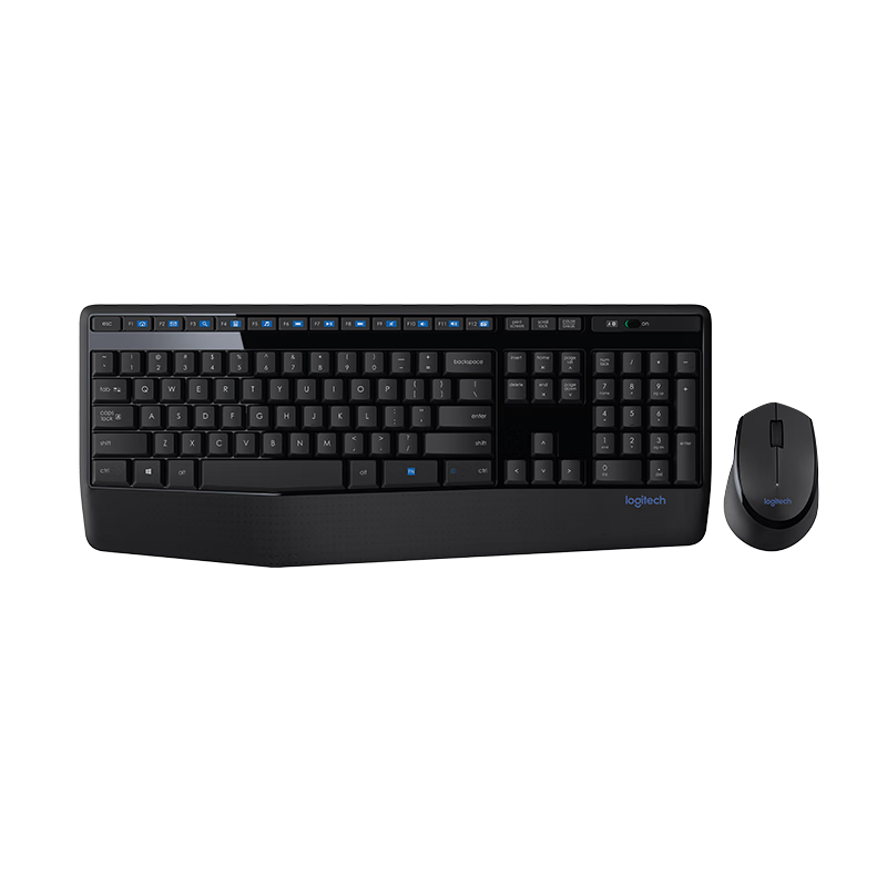 Logitech MK346P (Same As MK345 Appearance), Wireless Keyboard And Mouse Set, Office And Business Keyboard And Mouse Combo, Full-Size Keyboard with 104 Keys, Number Pad, Portable Black