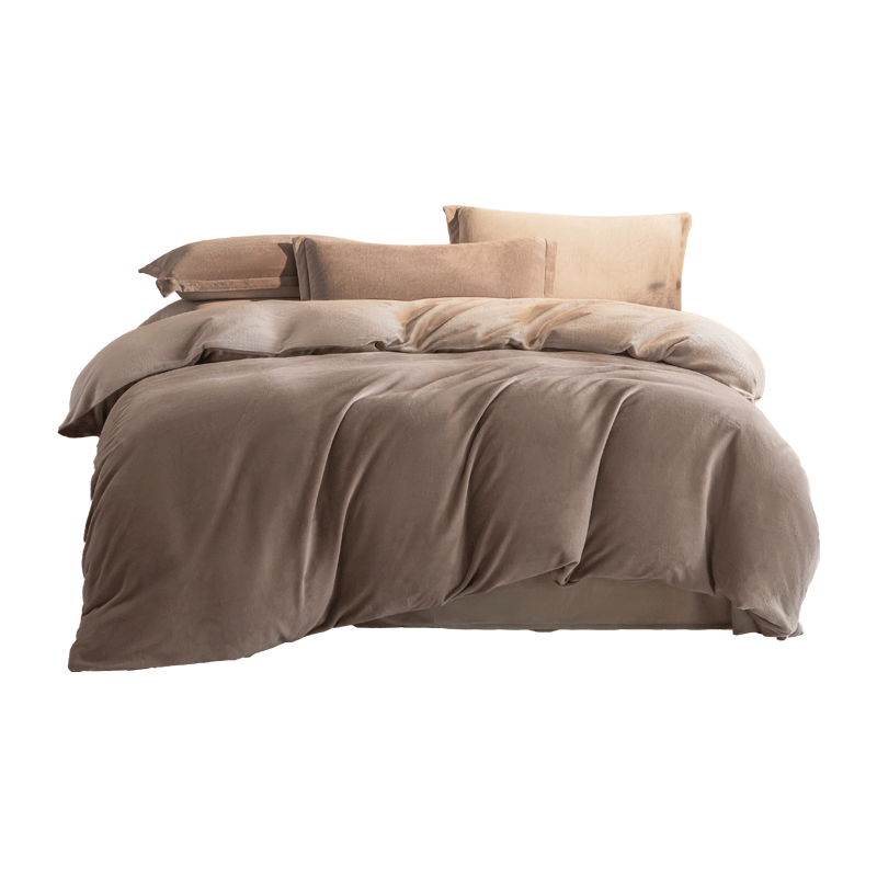 JD Original 220g Milk Velvet Three-Piece Set, Class A Autumn And Winter Thickened High-Weight Flannel Warm Single Bed for Student Dormitory, 0.9/1.2m Bed, YeyunMilky