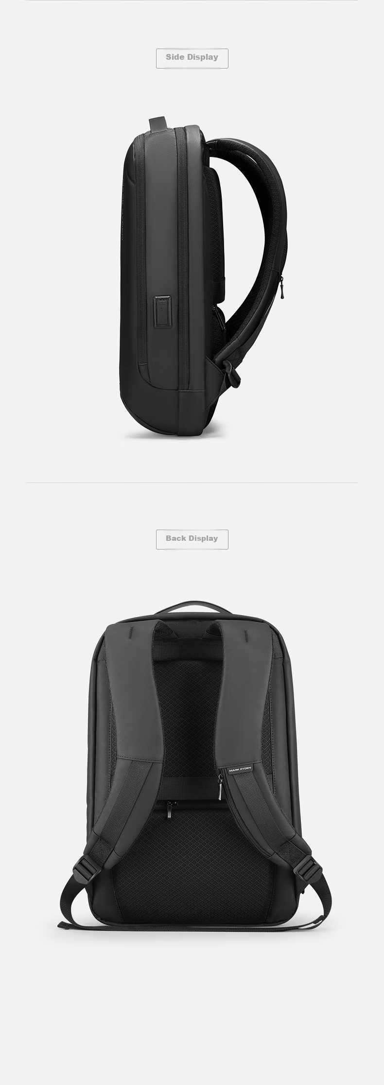 MARK RYDEN Men's Mini Backpack, Lightweight Business Travel Laptop Bag with Wet And Dry Separation, MR9008 Graphite Gray 16