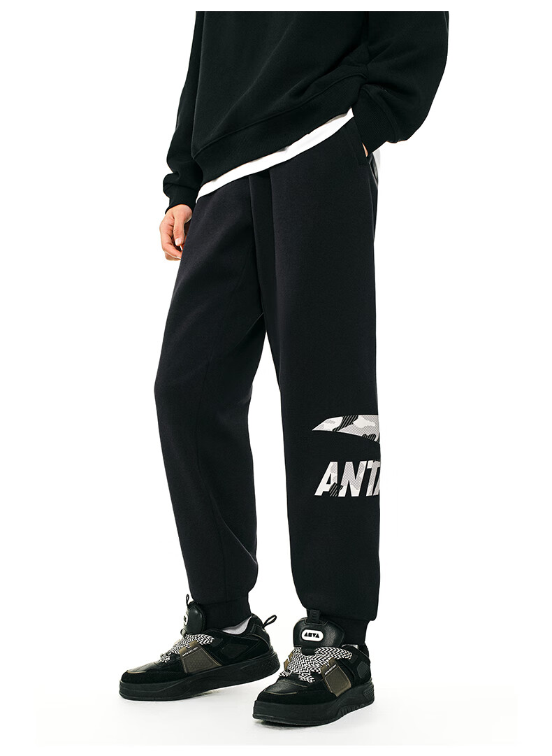 ANTA Fleece-Lined Sweatpants for Men, Winter New Style Knitted Sports Trousers, Casual Joggers, Versatile Men's Pants 25