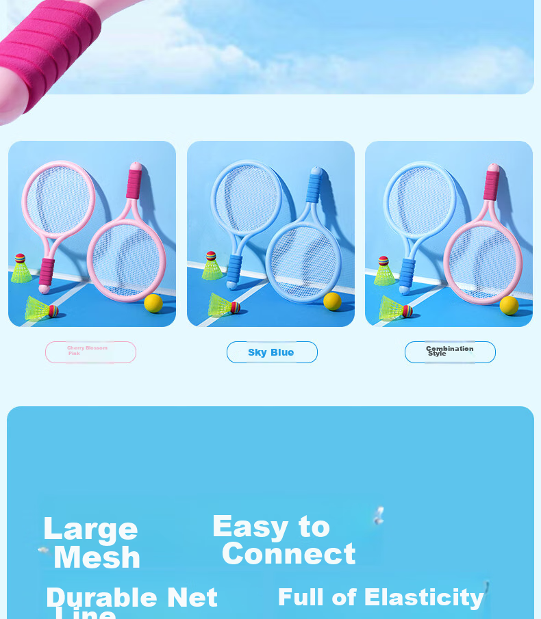 Deli Children's Badminton Racket, Large Head, Lightweight And Durable, Kids' Toy, Gift, Pink 5