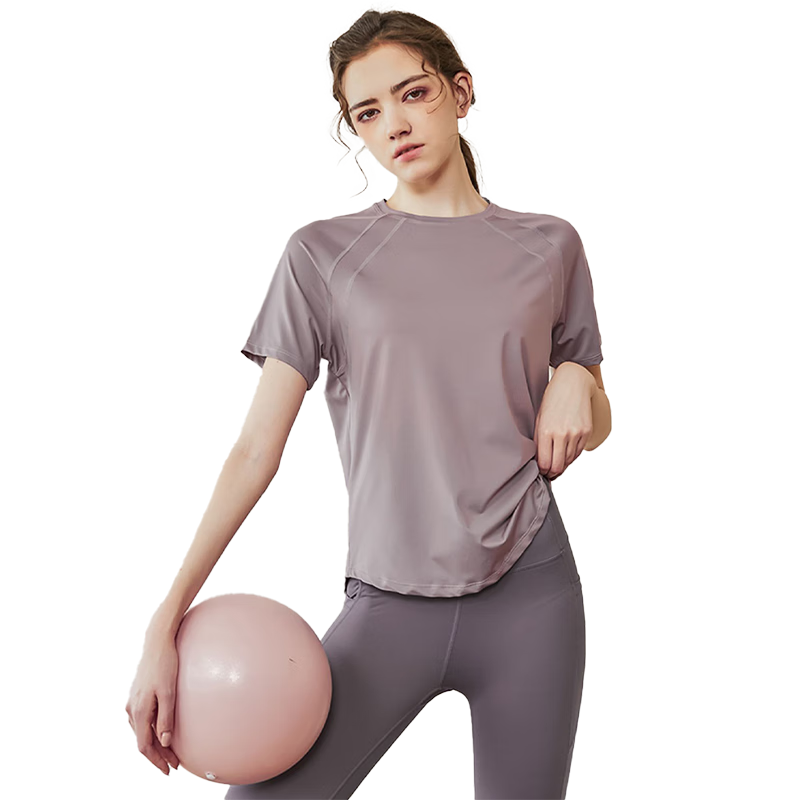 XUEXIMAN Yoga Top for Women, Fitness Wear, Summer Short-Sleeve Top, Running Sports, Slim-Fit Top, Pilates Training Outfit