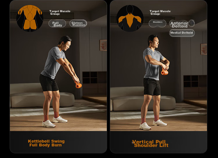 PHILIPS Smart Kettlebell Fitness Equipment for Men And Women, Home Dumbbells for Arm Exercises, Squats, Glute Training And Body Shaping, Orange 4KG 13