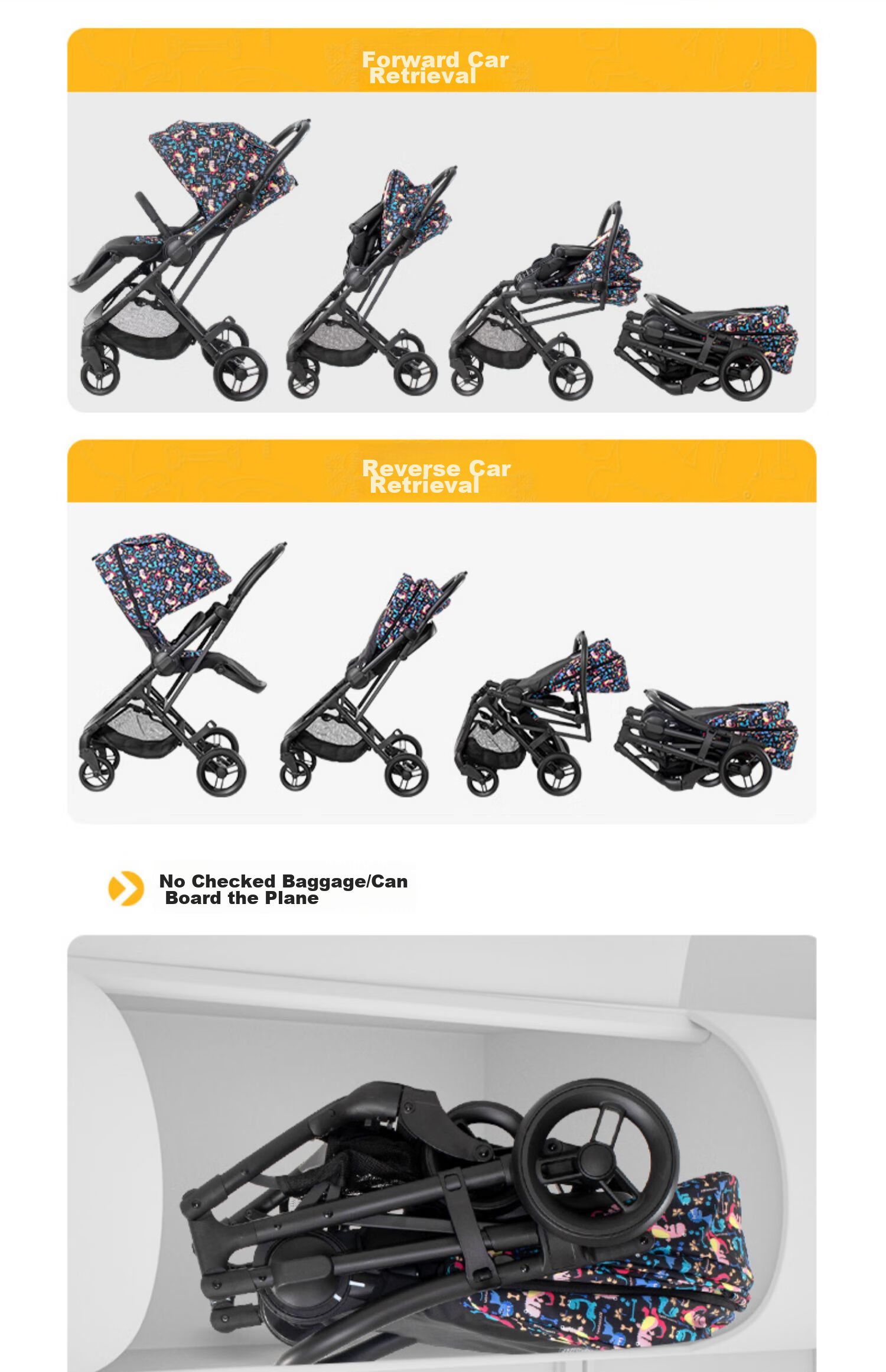 Elittile Stroller for Infants 0-3 Years Old, Foldable, Reclining, Reversible, High Landscape View, Perfect for Taking Babies Out, Dream5 Model 8