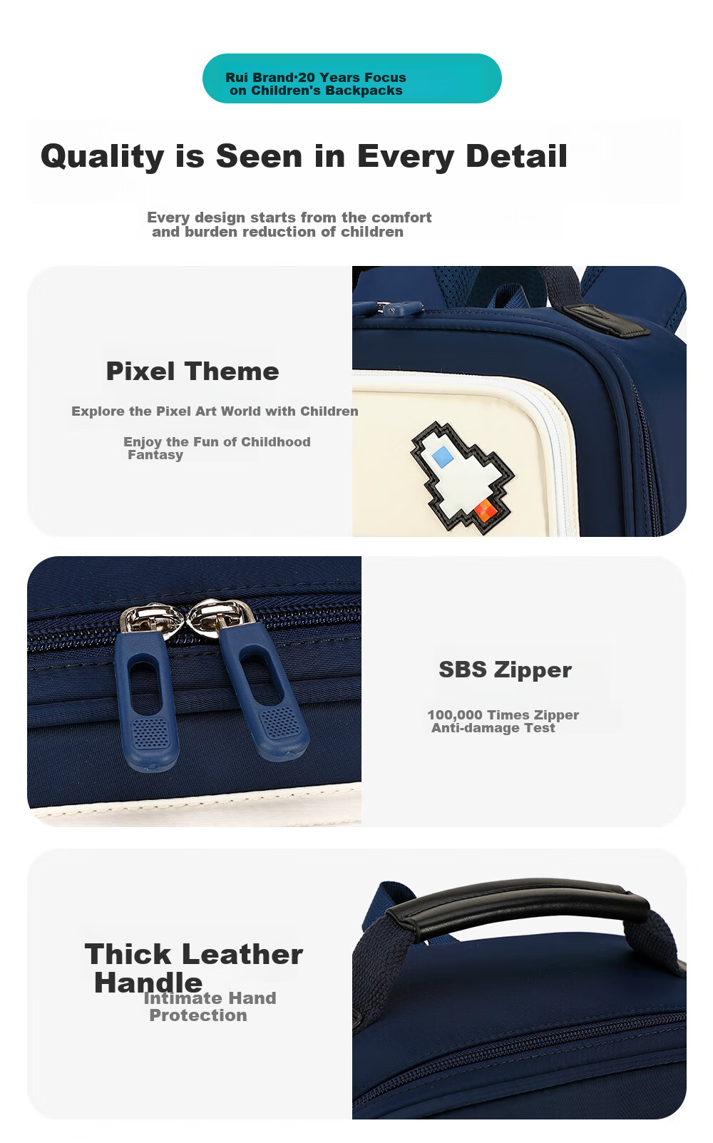RUiPAi Backpack for Primary School Students, Boys And Girls, Spine And Shoulder Protection, Grades 1-3 Bouncy Bionic Design, Weight Reduction, Breathable And Comfortable 20