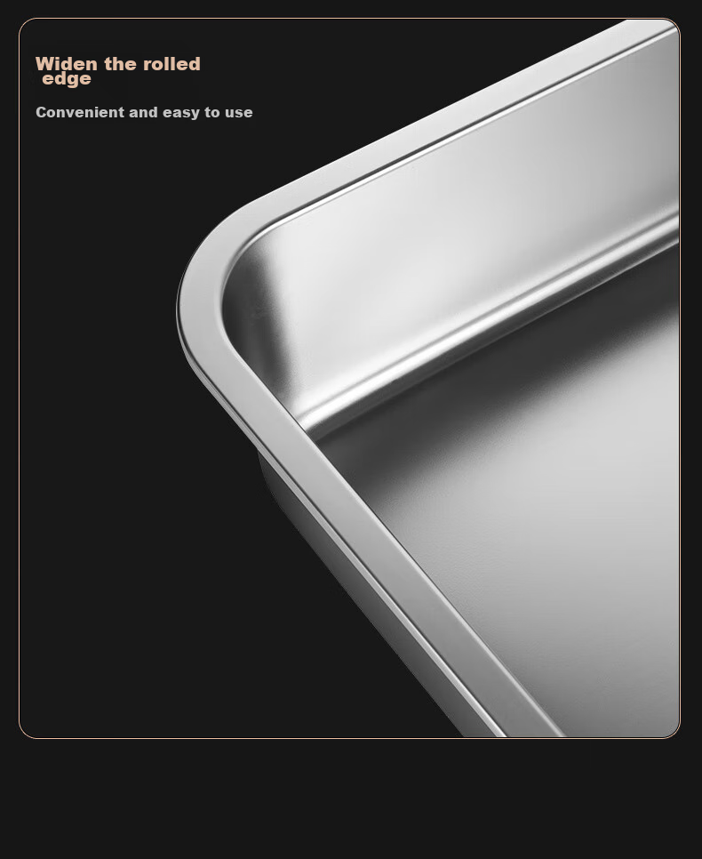 Jinyaoshi Stainless Steel Square Bowl with Handle, Deep And Thick, for Cafeteria Food Serving, GK-FP5035 8