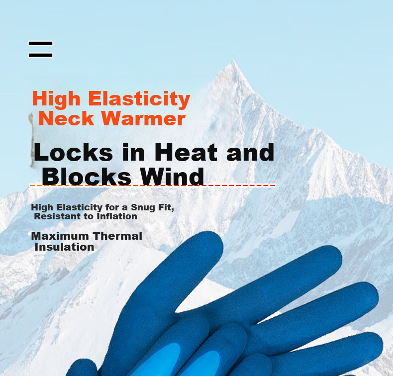 Maozheng Winter Latex-Coated Work Gloves, Rubber-Coated with Fleece Lining, Thickened for Warmth, Cold-Proof, Frost-Resistant, Waterproof, Non-Slip, Wear-Resistant, for Winter Work, Cold Storage Protectio 15