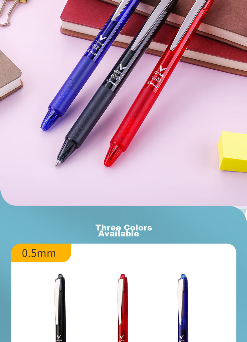 PILOT [Best-Selling Product] Weibao Retractable Black Knight Gel Pen, Large Capacity, Quick-Drying, for Students' Exams And Practice, Writing Pen, Signature Pen, Office Use, LVKN-15EF 0.5mm Black, Single Pe 6