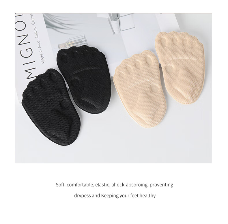 FOOTOPPO Sponge Foam Foot Pads, Palm Pads, Half Size Women's High Heels, Insoles for Toe Side, Anti-Pain, Non-Slip, Shock-Absorbing Shoe Inserts for Wome 14