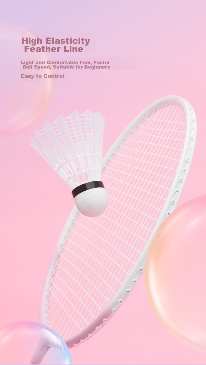 ANTA Badminton Racket Set for Men And Women, Durable Deep Groove Competition Double Racket with Nylon Shuttlecock And Grip Set 3