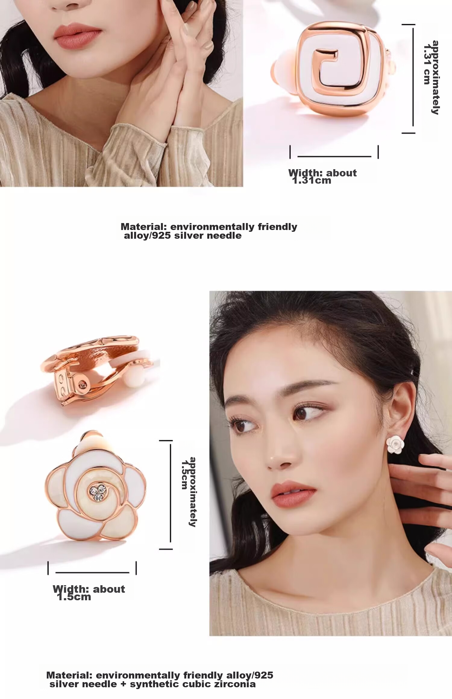 Dairuo No-ear Piercing Earrings for Women, High-End One-Week Set, Simple And Elegant Ear Jewelry, Practical Birthday Gift for Girlfriend 10