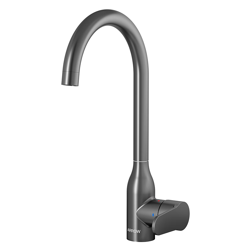 ARROW Gun Gray Hot and Cold Kitchen Faucet Sink Mixer Tap Dual Control 360° Rotation