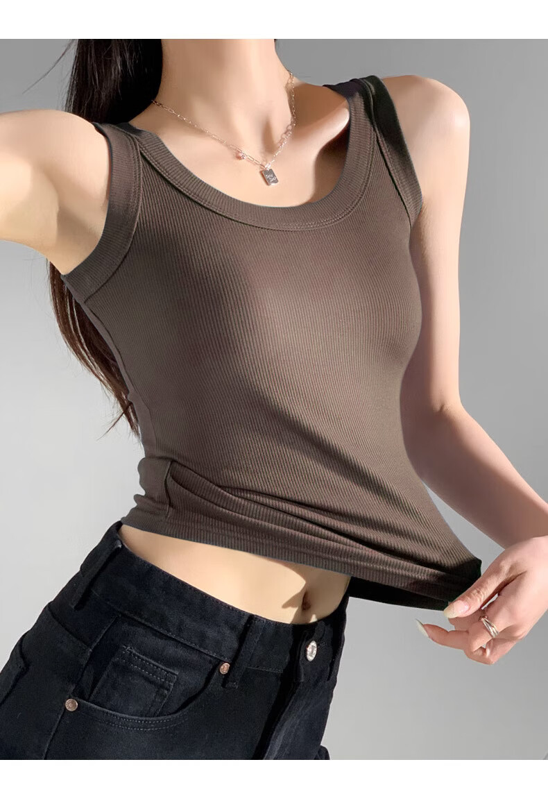 MiiOW Women's Modal Ice Silk Cooling Camisole with Chest Pad, Summer Backless Tank Top for Layering and Outerwear 15