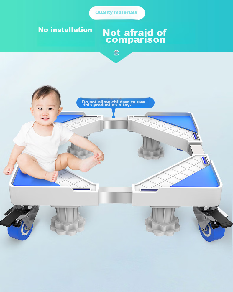 Beishi Washing Machine Stand Base, Fully Automatic Drum And Impeller Mobile Stand for Refrigerator And Air Conditioner, Height-Increasing Non-Slip Anti-Vibration Foot Pad, Universal Washing Machine Base for Multiple Brands 7