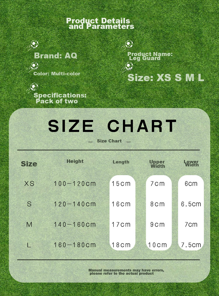 AQ Soccer Shin Guards Sports Insert Plates for Adults And Children, S63681, Two-Pack, M140-160cm 6