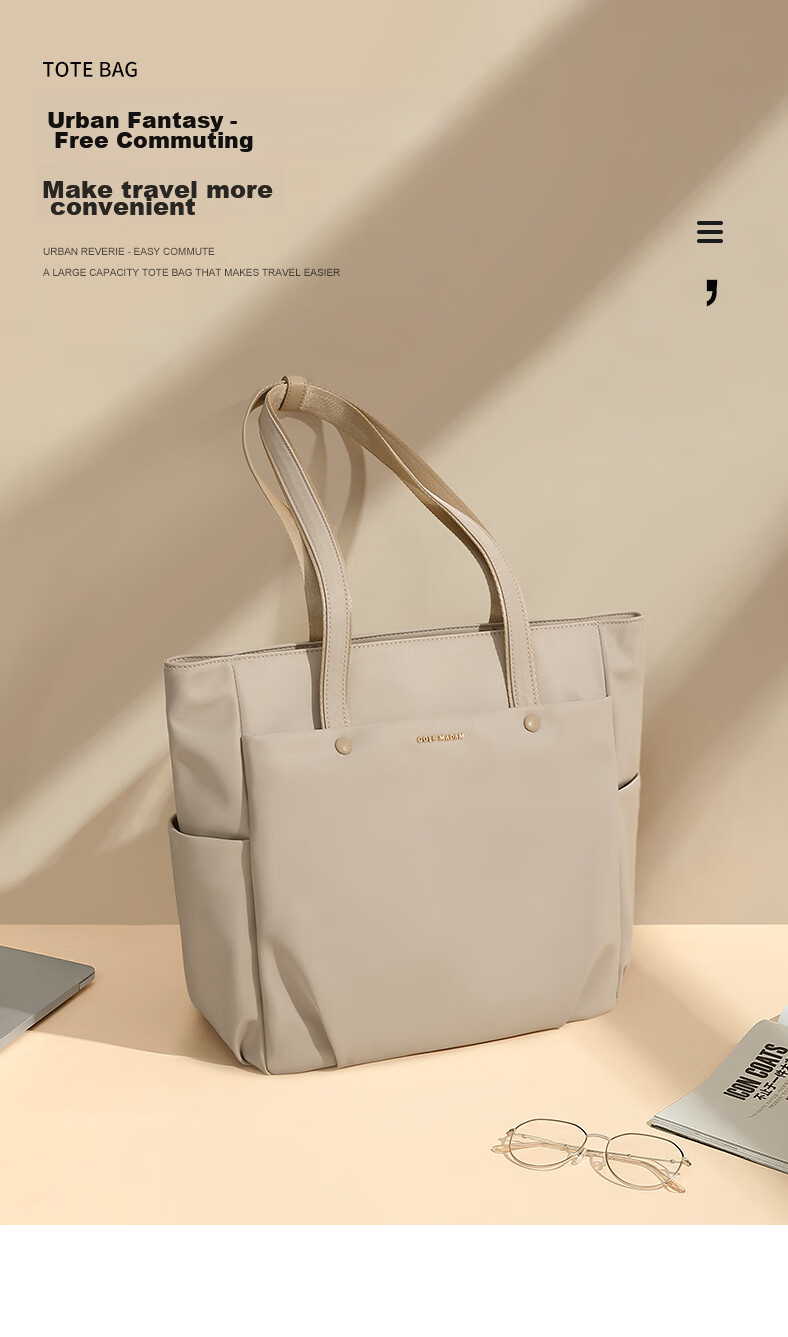 GOLF Shoulder Bag, Women's Handbag, Large Capacity 15-Inch Laptop Tote Bag, High-End Feel, Suitable for School And Commuting, Ladies' Purse 2