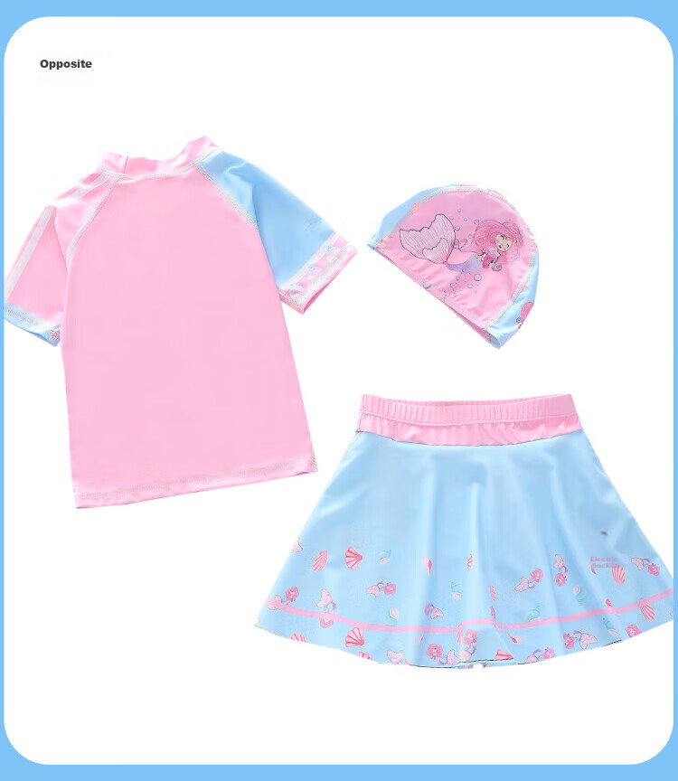 Yuke Children's Swimsuit for Girls, Two-Piece Skirted Swimwear with Boyshorts for Small to Big Kids, Cartoon Sports Girls' Swimwear 11