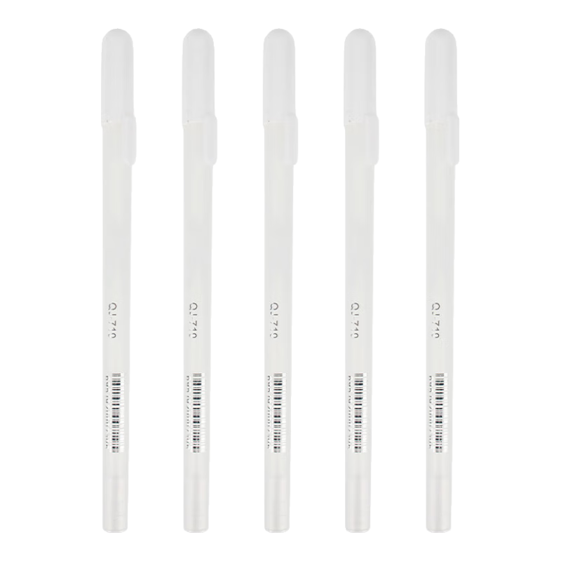 Touch Fish Children's Student Art Drawing White Highlight Pen Outline Pen Anime Design Hand-Drawn Border Highlight Pen (5-Pack)