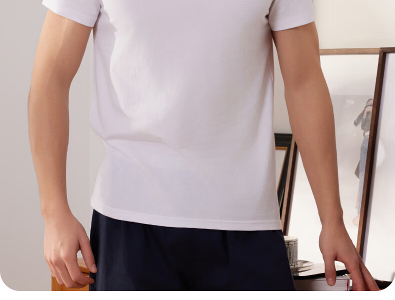 SEPTWOLVES Men's Short Sleeve T-Shirt Elastic Cotton Breathable Casual Sweat-Absorbing Basic Heather Gray 2XL 2