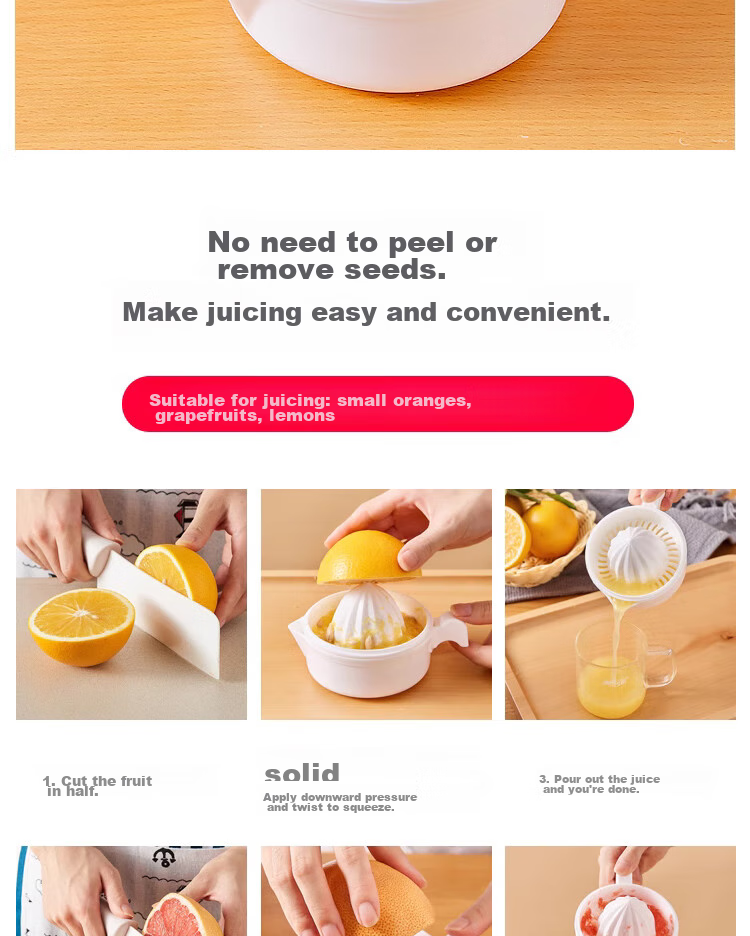 Dipuer Manual Juicer, Home-Use Orange Squeezer Cup, Portable Lemon Press, Hand-Cranked Fruit Juice Extractor 6