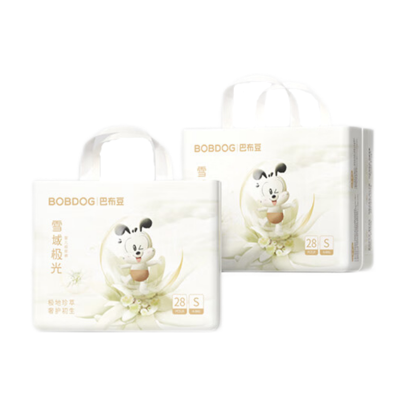 BOBDOG [No Melamine Detected] Snow Aurora Diapers S56, Quick-Drying, Breathable, Baby Diapers, Dry And Comfortable