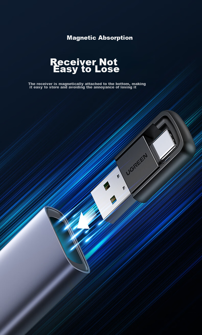 UGREEN Laser PPT Presentation Remote for Teachers, Bluetooth Connected Conference Speaker Remote Control Pen, Rechargeable Wireless Presenter for Projector Screen 20470 17
