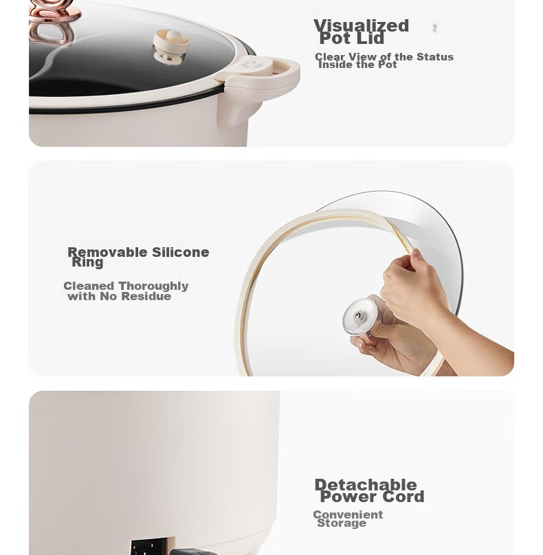 Modong [Douyin Popular Trend] Dual-Sided Electric Hot Pot Heating Pot for Home Multi-Purpose Cooking, 6L Non-Stick Pot with Independent Temperature Control for Each Side MD-HGE06 27