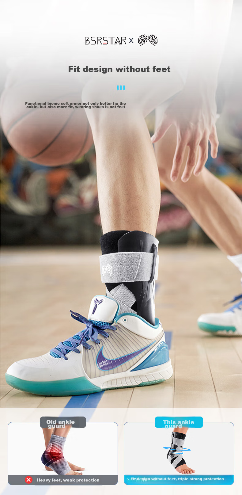 Bestray 5D Ankle Brace, Post-Injury Recovery, Ankle Joint Fixation Support, Sprain Support, Rehabilitation Foot Brace, Ankle Protection Sleeve 4