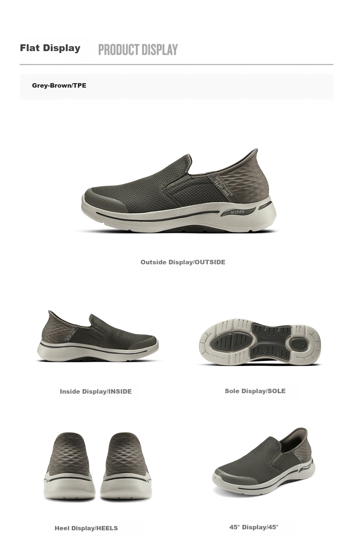 Skechers Slip-On Breathable Mesh Casual Shoes, Daily Walking Shoes, Slip-In Technology, Father's Day Gift 14