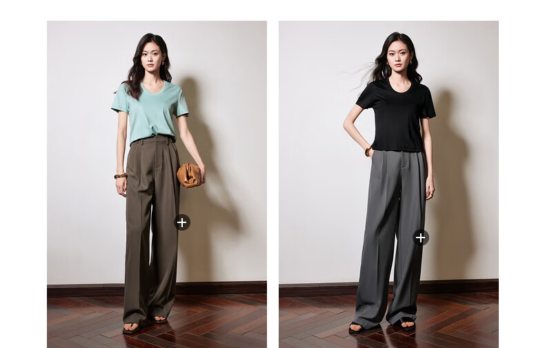 Chuyu Mulberry Silk T-Shirt for Women, 2025 New Style, Mandarin Collar Short Sleeve Simple Versatile Top, Ice Lake Blue, M 3