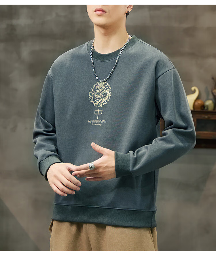 JEEP SPIRIT Men's Sweatshirt, Autumn Jacket for Men, Long-Sleeve T-Shirt, Loose Casual Trendy Clothing 19
