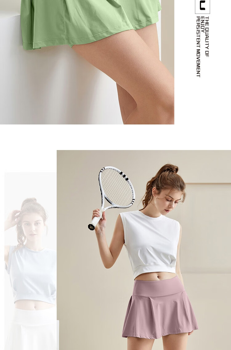 Fandimu Sports Skort for Women, Breathable, Anti-Exposure, with Lining, Fake Two-Piece Design, for Outdoor Badminton, Tennis, Running, And Half Skirt 11