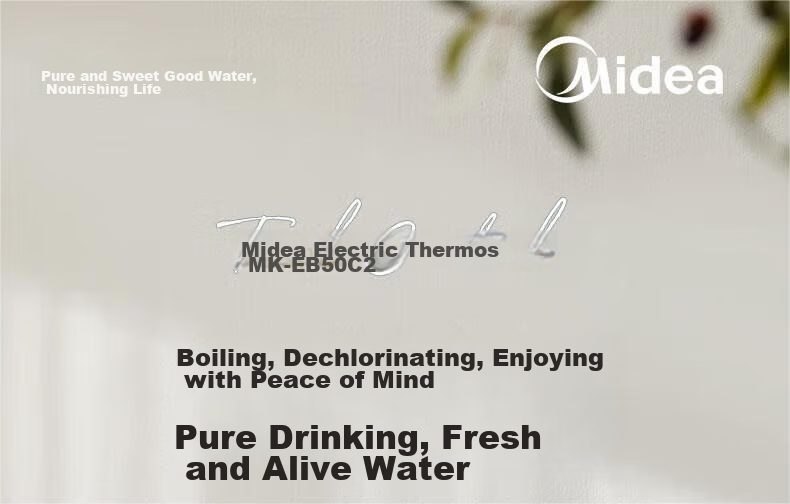 Midea Electric Kettle, Stainless Steel Hot Water Pot, 5L Large Capacity, 6 Temperature Settings, Keeps Warm, Constant Temperature, Removes Chlorine, EB50C2 1