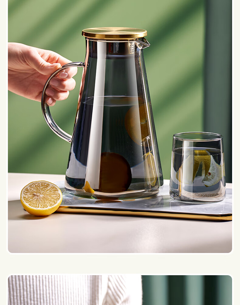 Jieanxi Large Capacity Cold Water Pitcher, Heat-Resistant High Borosilicate Glass Kettle for Home Use, 1.8L Student Gift 11