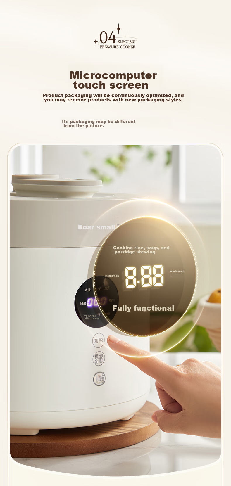 Bear Electric Pressure Cooker for 4-5 People, Large Capacity Dual Inner Pot Multi-Function High Pressure Cooker, Home Smart Soup Stewing Rice Cooker 4L YLB-C40W5 11