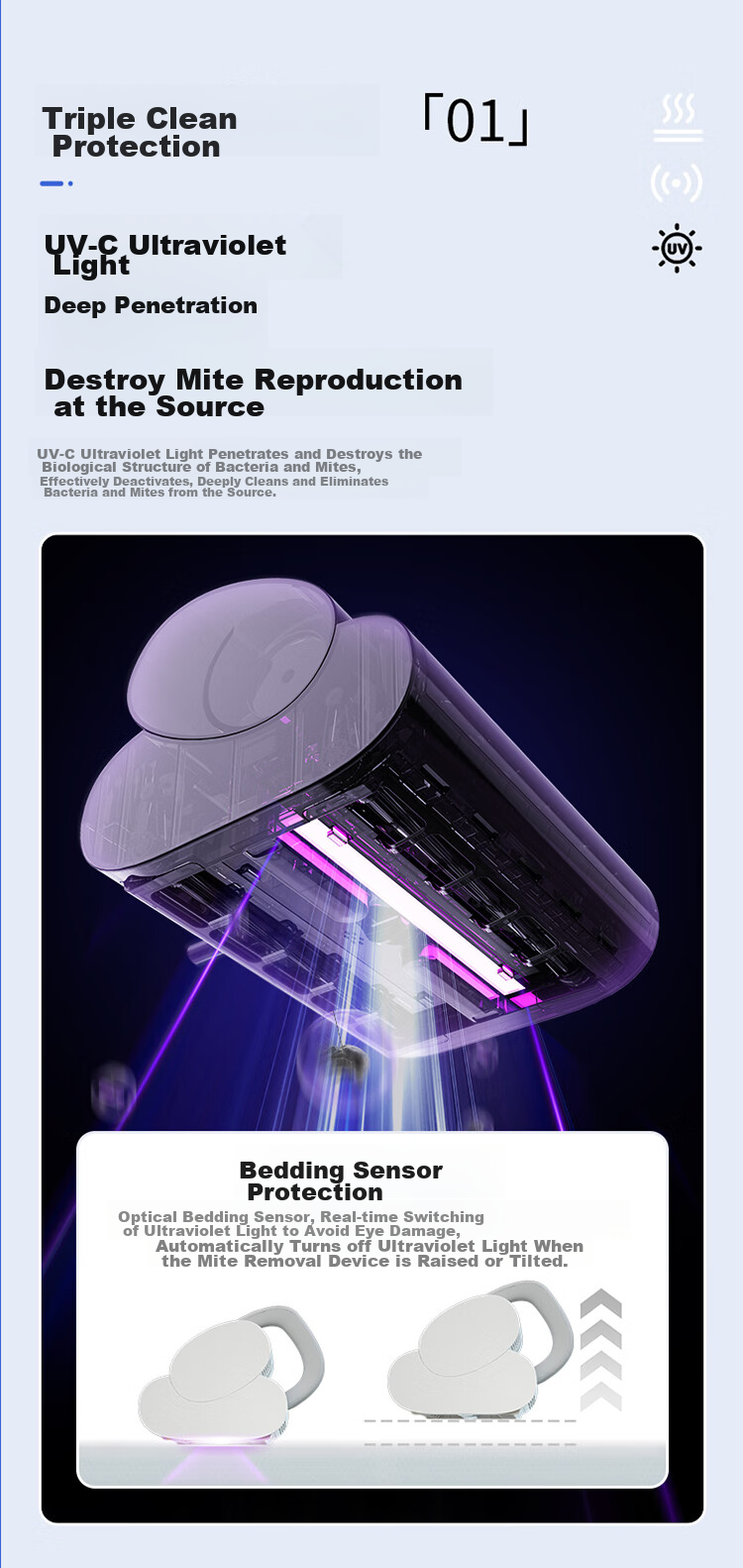 Panasonic [Cleaning Wonder] Ultrasonic Mite Remover, Bed Vacuum Cleaner for Home Use, High Suction Power, UV Sterilization, Hot Air Dehumidification, Dual Roller Brushes, Dual Beating Blades, Dual Cups MC-DC20W 11