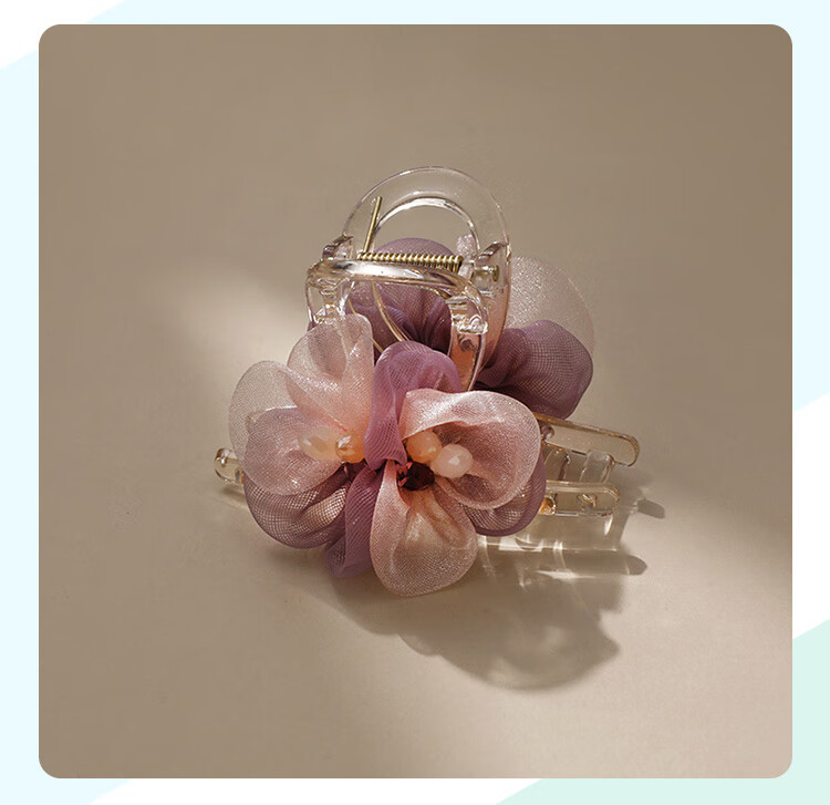 CHIMERA AB-Side Floral Hair Claw Clip, Shark Clip, Back of Head Hair Accessory, High-End Hairpin, Hair Ornament, Birthday Gift for Wome 18