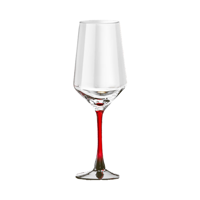 CLITON Bordeaux Wine Glass Set, 2pcs Black Base Red Stem High Footed Glasses for Home Use