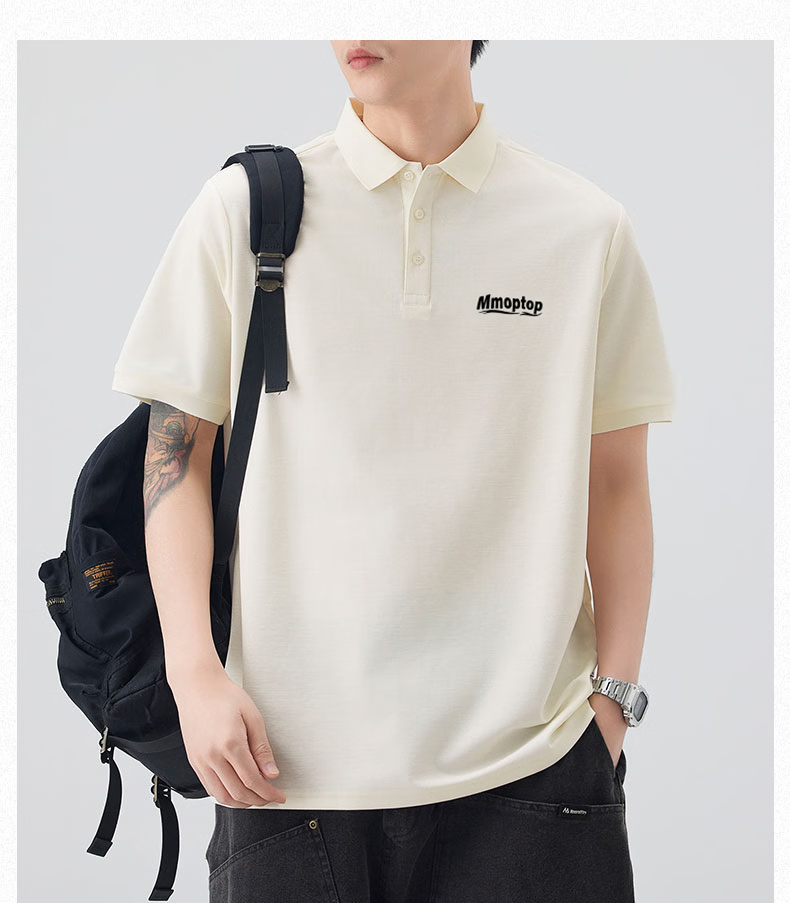 MMOPTOP Father's Day Suoluna Antibacterial Ice Silk Quick-Dry Polo Shirt, Summer Men's Business Casual Short Sleeve MP14 Black XL 18
