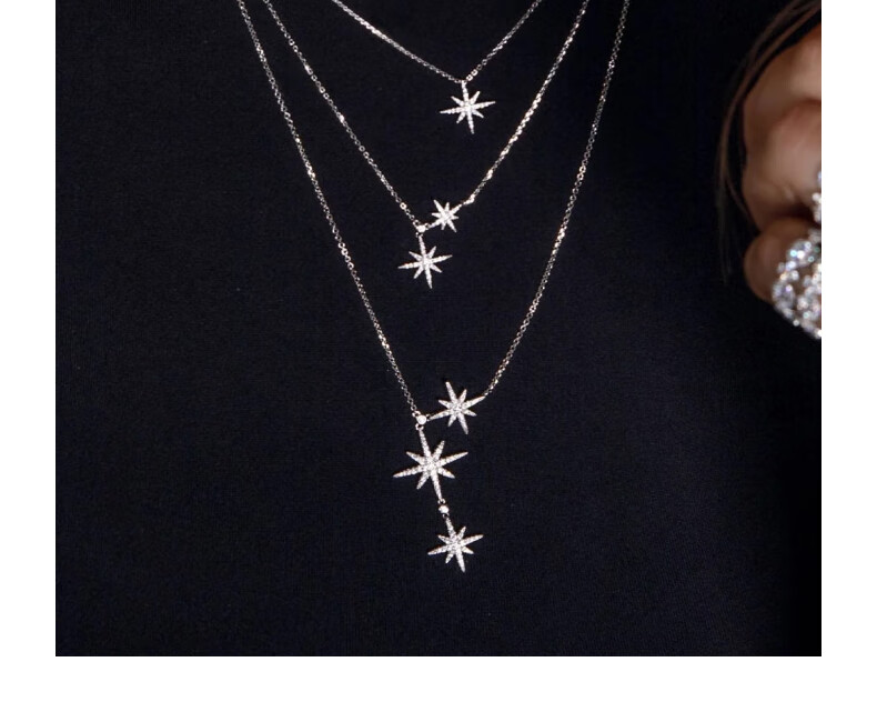 APM Monaco Hexagram Necklace Sweater Chain for Women, Luxurious High-End Collarbone Chain, Gift for Wife 8