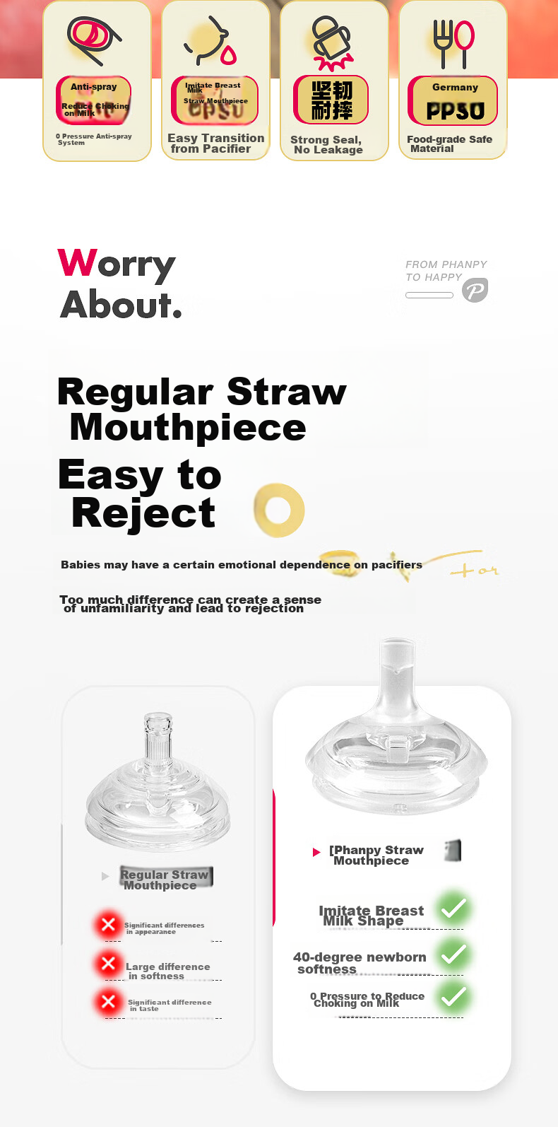 Xiaoyaxiang Straw Baby Bottle Direct Drinking Cup 1-3 Years Old Toddler PPSU with Gravity Ball Handle Children's Water Cup 300ml 4