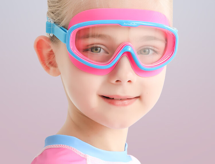 Swimbobo Children's Large Frame Swimming Goggles, High-Definition Anti-Fog Waterproof Diving Glasses for Boys And Girls, Swimming Equipment S007 Blue Yellow 6